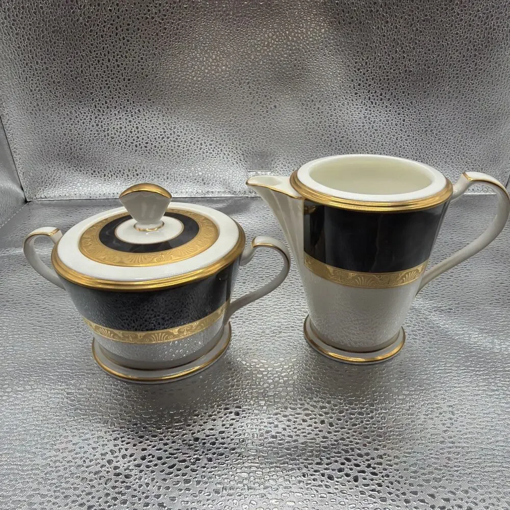 Noritake Bone China Opulence Pattern Creamer & Sugar Set